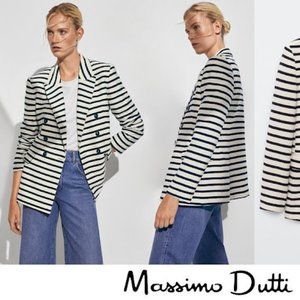 MASSIMO DUTTI Double-breasted striped blazer
